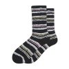 Femme TOMS | Cozy Cushioned Crew Socks Black Stripes Black Glitter