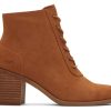 Femme TOMS Talons & Compensees | Bottine Evelyn A Lacets Suede Tan