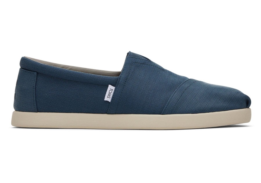 Homme TOMS Alpargata | Alp Fwd Blue Textured Woven Indigo Fonce