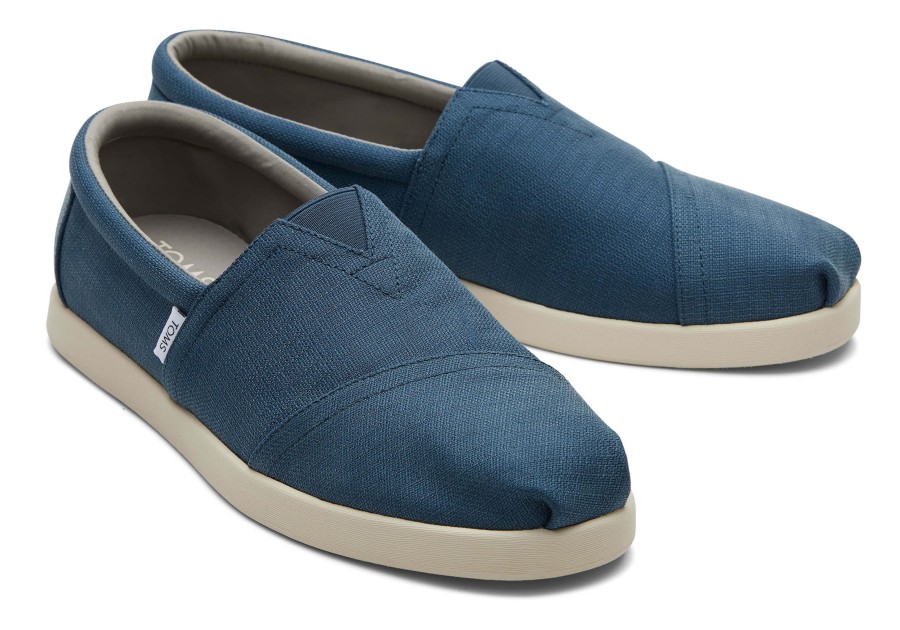 Homme TOMS Alpargata | Alp Fwd Blue Textured Woven Indigo Fonce