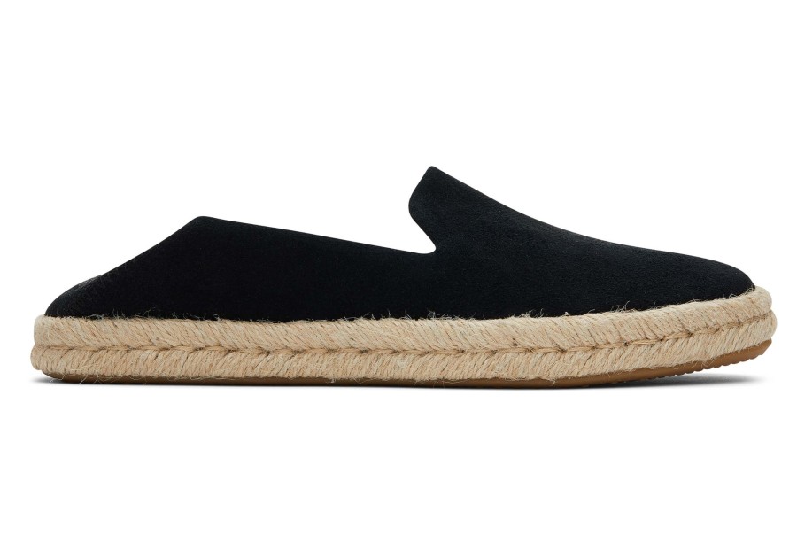 Femme TOMS Espadrilles | Santiago Suede Daim Noir