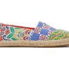 Femme TOMS Espadrilles | Espadrille En Corde Alpargata Jacquard A Carreaux Mediterraneen Rouge Multi