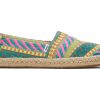 Femme TOMS Espadrilles | Alpargata Global Jaquard Rope Espadrille Jacquard Global Rose Neon