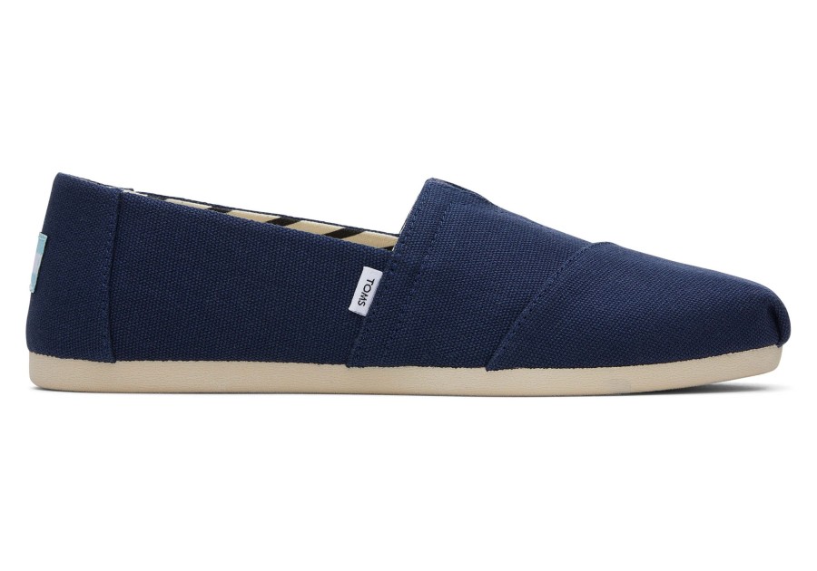 Femme TOMS Coupe Large | Coupe Large En Toile De Coton Recycle Alpargata Bleu Marine Large