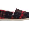 Femme TOMS Chaussons | Plaid Alpargata Red Tartan