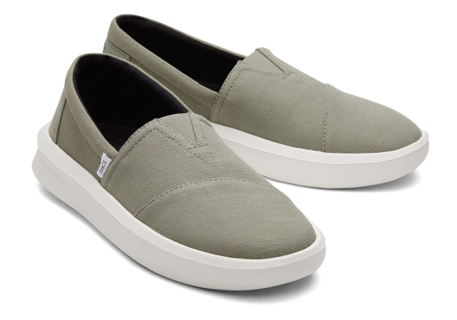 Homme TOMS Sneakers | Rover Trainers Recycled Cotton Coton Recycle Gris Vetiver