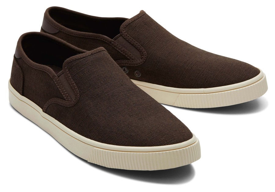 Homme TOMS Sneakers | Chaussure Slip-On Baja Marron Fonce