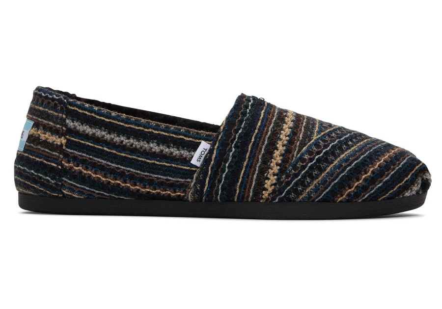 Femme TOMS Chaussons | Espadrille Alpargata En Chenille Brodee Embroidered Black