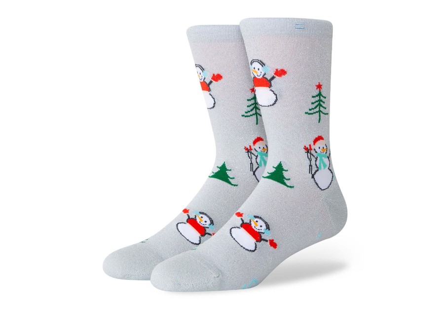 Femme TOMS | Chaussettes Mi-Hautes Motif Bonhomme De Neige Snowman Crew