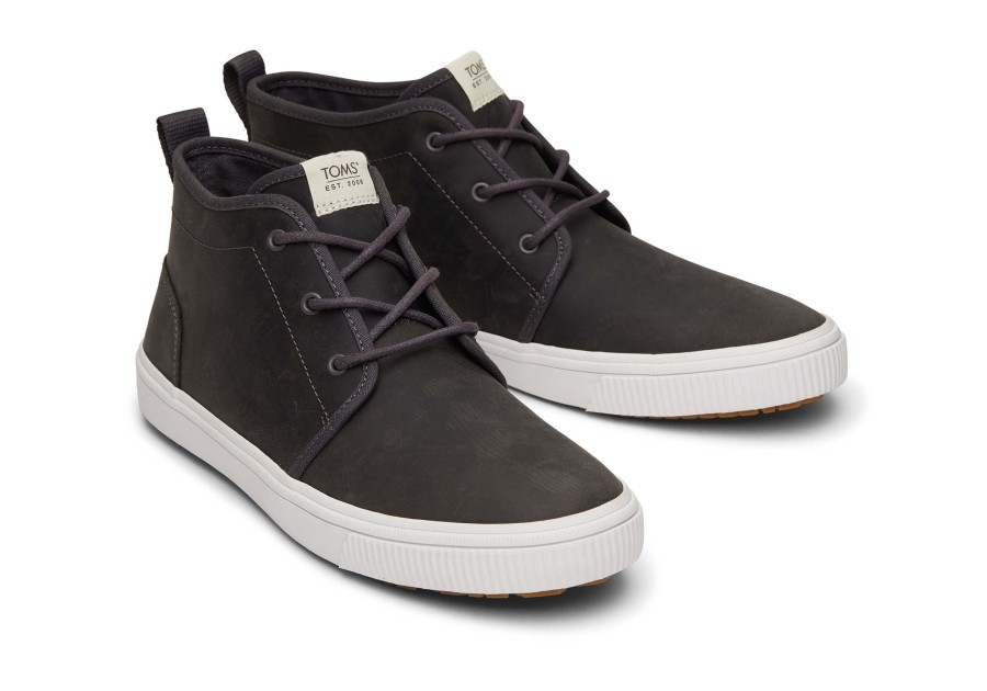 Homme TOMS Sneakers | Carlo Mid Terrain Grey Water Resistant Sneaker Water Resistant Forged Iron