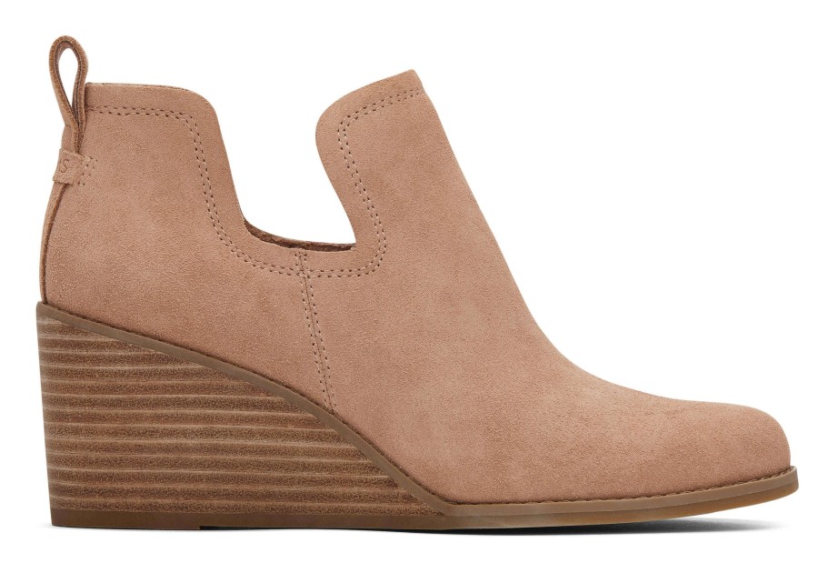 Femme TOMS Talons & Compensees | Kallie Brown Suede Wedge Boot Marron