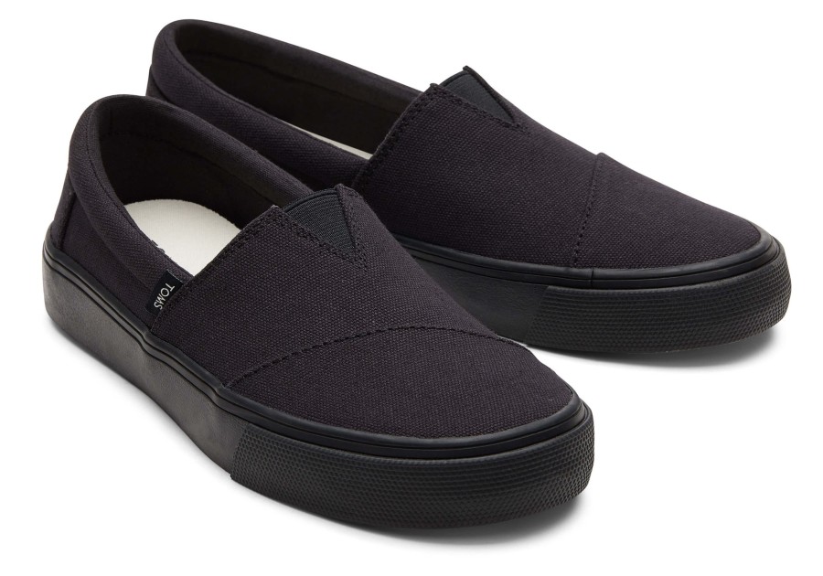 Femme TOMS Sneakers | Fenix Slip On Black/Black