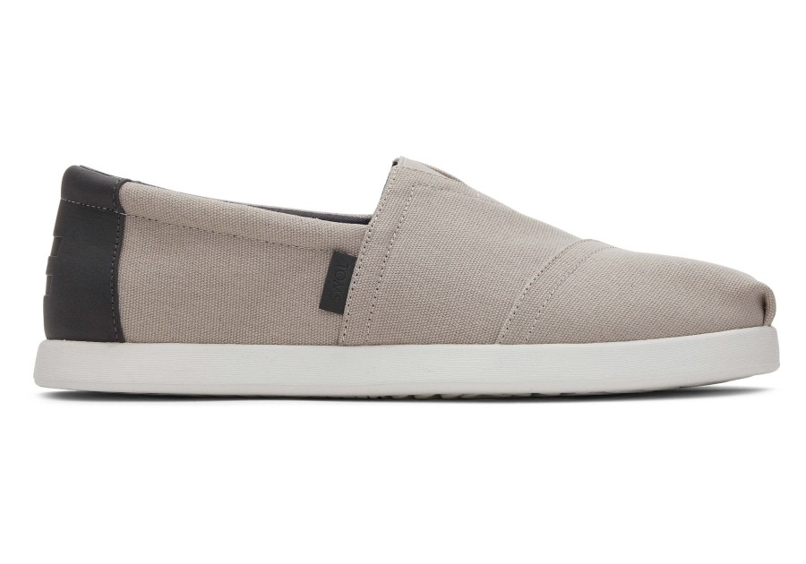 Homme TOMS Alpargata | Alp Fwd Grey Canvas Synthetic Trim Pebble Grey