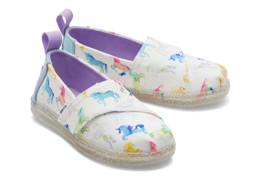 Enfant TOMS | Alpargata Aquarelle Licornes Pour Bebe White Watercolor