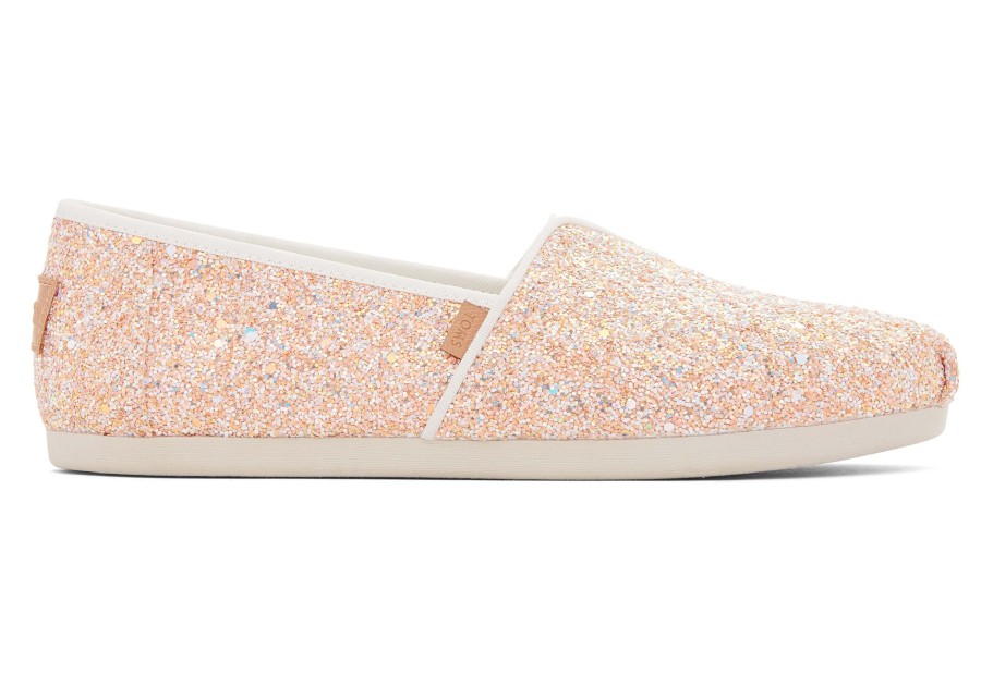 Femme TOMS Slip-Ons | Alpargata Beige A Paillettes Beige Chunky Glitter