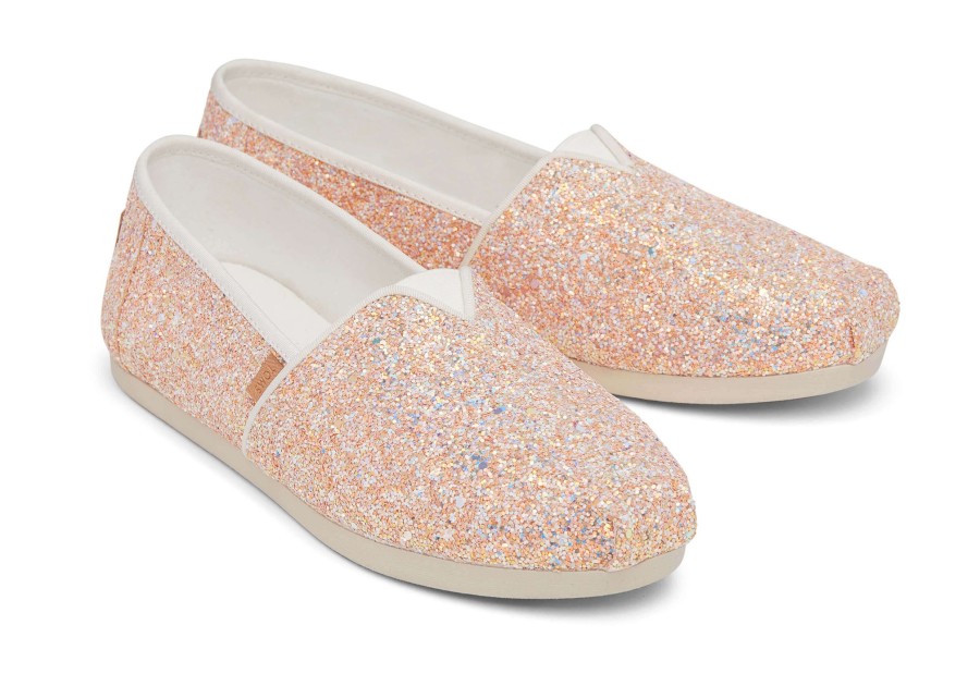 Femme TOMS Slip-Ons | Alpargata Beige A Paillettes Beige Chunky Glitter