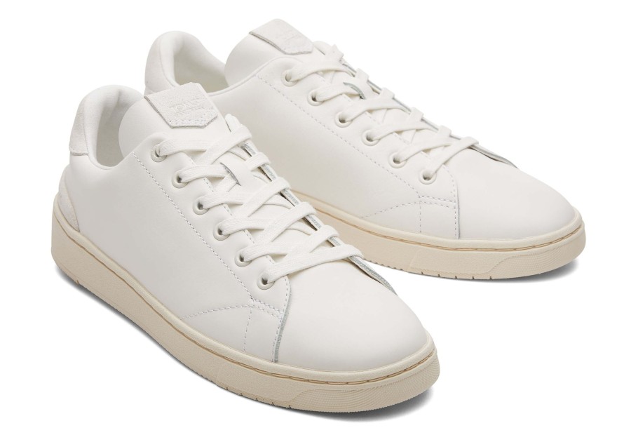 Homme TOMS Sneakers | Trvl Lite Porcelain Leather Lace-Up Sneaker Porcelaine