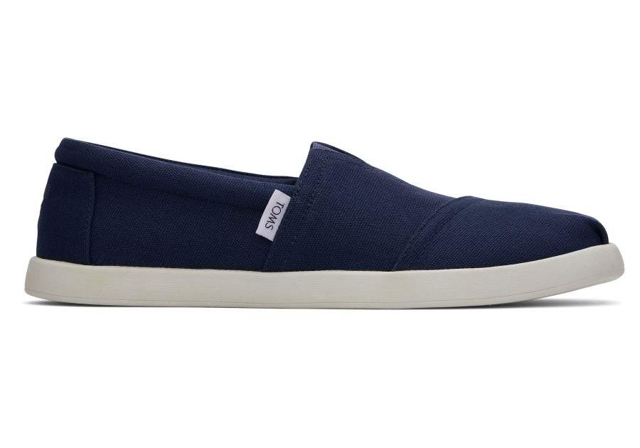 Homme TOMS | Alp Fwd Navy Recycled Cotton Canvas Bleu Marine