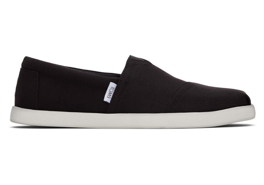 Homme TOMS | Alp Fwd Black Recycled Cotton Canvas Noir