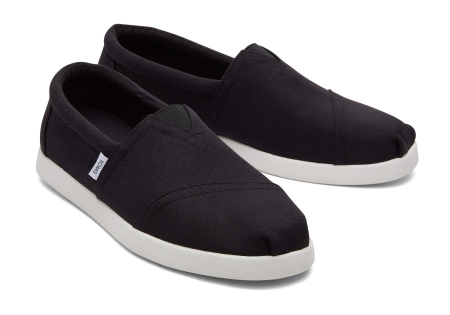 Homme TOMS | Alp Fwd Black Recycled Cotton Canvas Noir