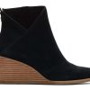 Femme TOMS Talons & Compensees | Sutton Black Suede Wedge Boot Daim Noir