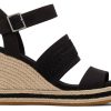 Femme TOMS Talons & Compensees | Madelyn Wedge Sandal Toile Noire