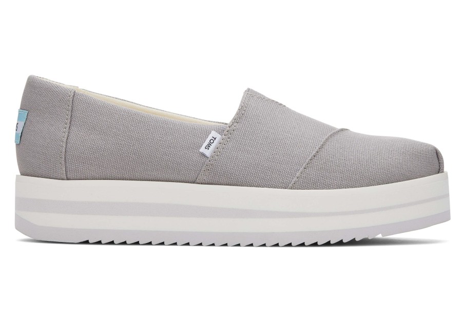 Femme TOMS Slip-Ons | Alpargata Grey Midform Espadrille Gris