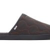 Homme TOMS Chaussons | Chaussons Harbor Pavement Grey Quilted Cotton Ripstop/Faux Shearling