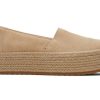 Femme TOMS Plateformes | Espadrille Semelle Compensee Valencia Daim Avoine