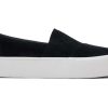 Femme TOMS Sneakers | Espadrille Fenix Compensee Suede Black