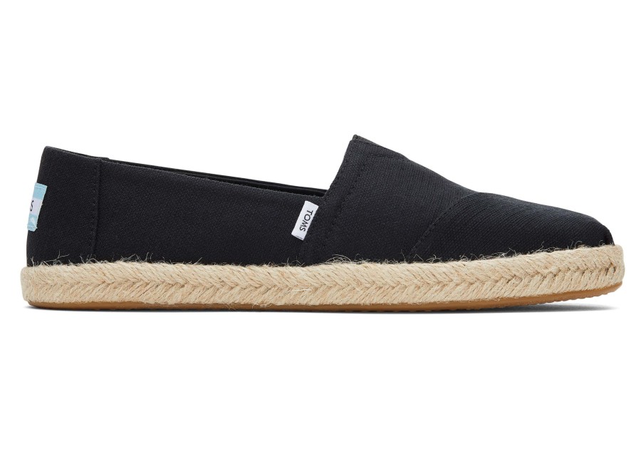 Femme TOMS Espadrilles | Alpargata Recycled Cotton Rope Espadrille Noir