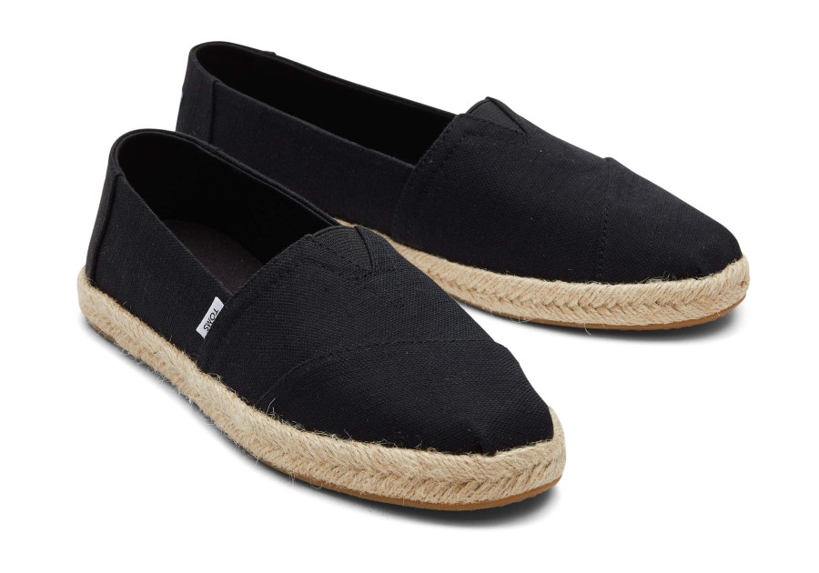 Femme TOMS Espadrilles | Alpargata Recycled Cotton Rope Espadrille Noir