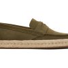 Homme TOMS Espadrilles | Stanford 2.0 Rope Espadrille Suede Daim Olive Fonce