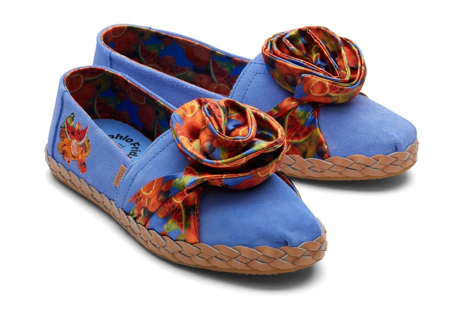 Femme TOMS Espadrilles | Alpargata Frida Kahlo Enveloppe En Cuir Ultramarine Blue