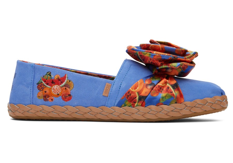 Femme TOMS Espadrilles | Alpargata Frida Kahlo Enveloppe En Cuir Ultramarine Blue