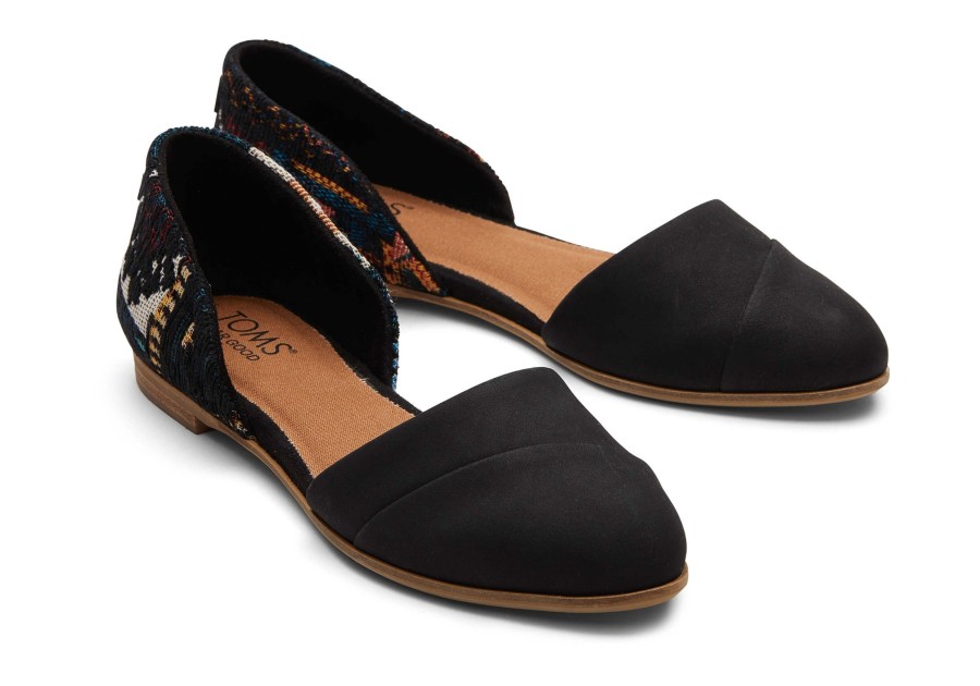 Femme TOMS Ballerines | Chaussure Plate Jutti D'Orsay Black Global