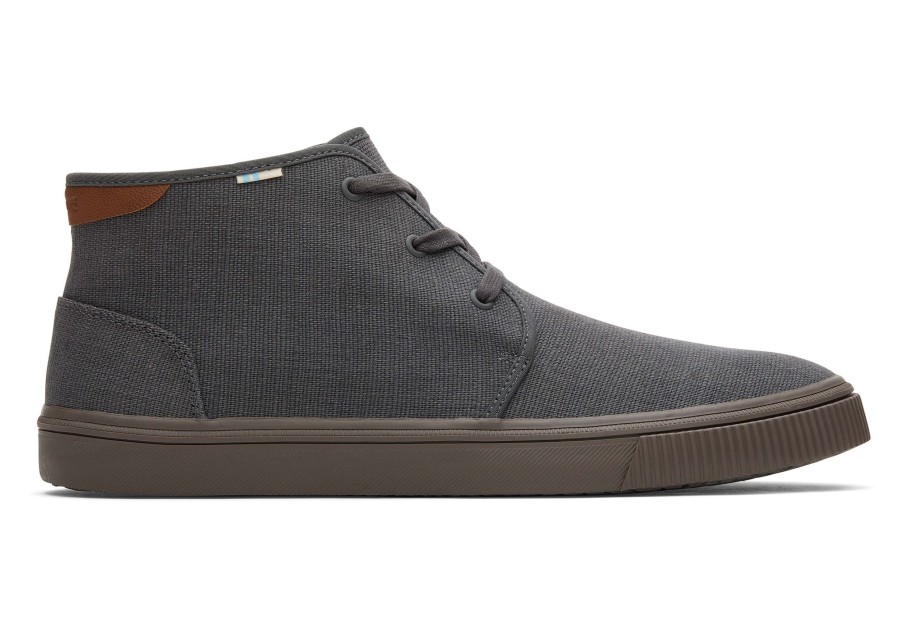 Homme TOMS Sneakers | Carlo Mid Graphite Heritage Canvas Lace-Up Sneaker Smoky Graphite