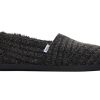 Femme TOMS Slip-Ons | Alpargata En Maille Cotelee Noire Et Fausse Fourrure Rib Knit Black