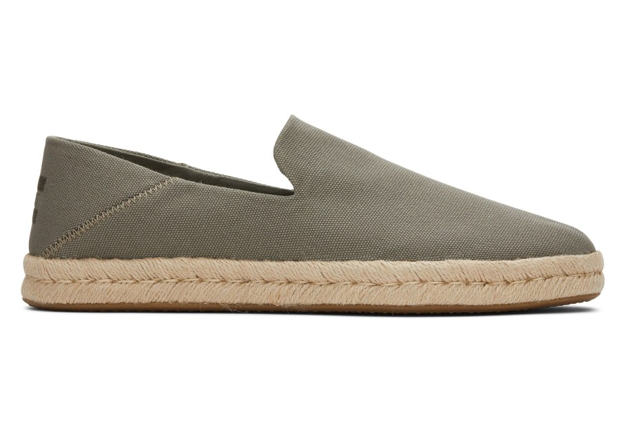 Homme TOMS Espadrilles | Santiago Recycled Cotton Canvas Coton Recycle Gris Vetiver