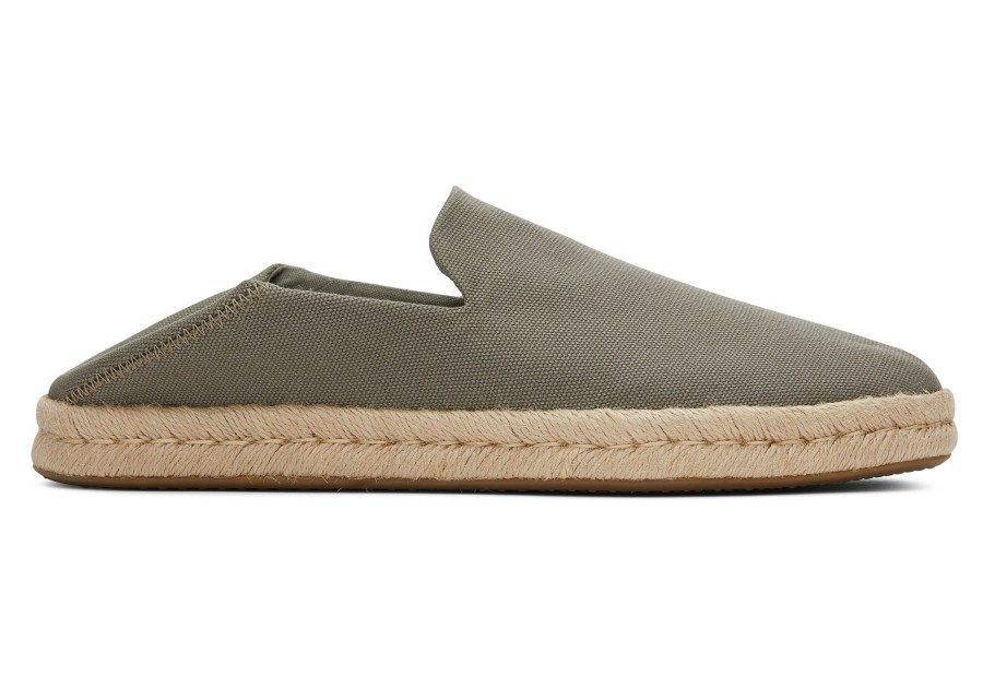 Homme TOMS Espadrilles | Santiago Recycled Cotton Canvas Coton Recycle Gris Vetiver