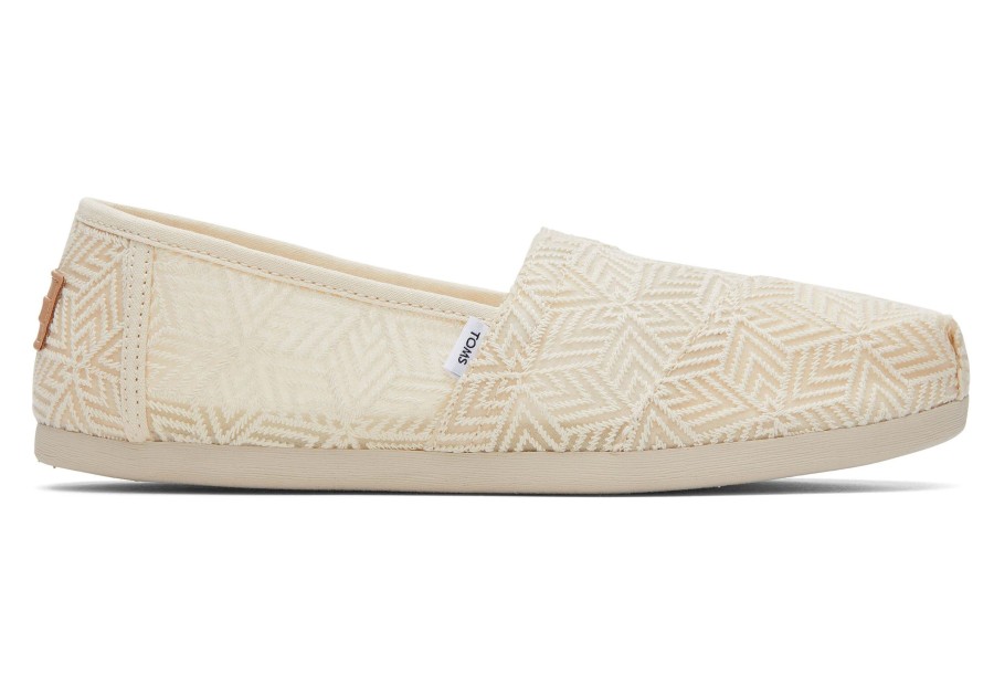 Femme TOMS Alpargata | Alpargata Geometric Lace Dentelle Geometrique Naturelle