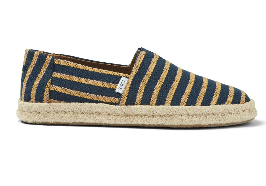 Homme TOMS Espadrilles | Espadrille Alpargata Corde Semelle 2.0 Rayures Multi Bleu Marine Universite