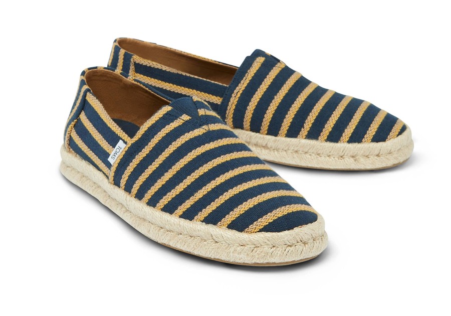 Homme TOMS Espadrilles | Espadrille Alpargata Corde Semelle 2.0 Rayures Multi Bleu Marine Universite