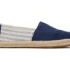 Femme TOMS Espadrilles | Alpargata Recycled Cotton Rope Espadrille Rayures Bleu Marine