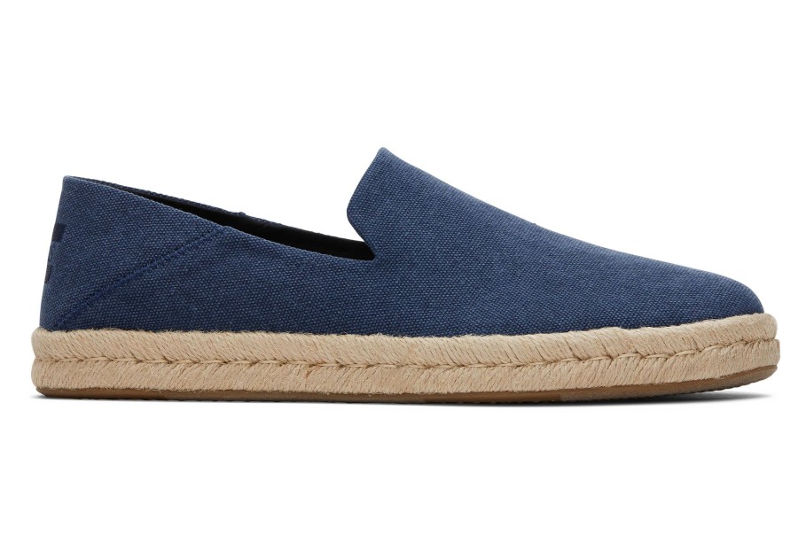 Homme TOMS Espadrilles | Santiago Recycled Cotton Coton Recycle Bleu Marine