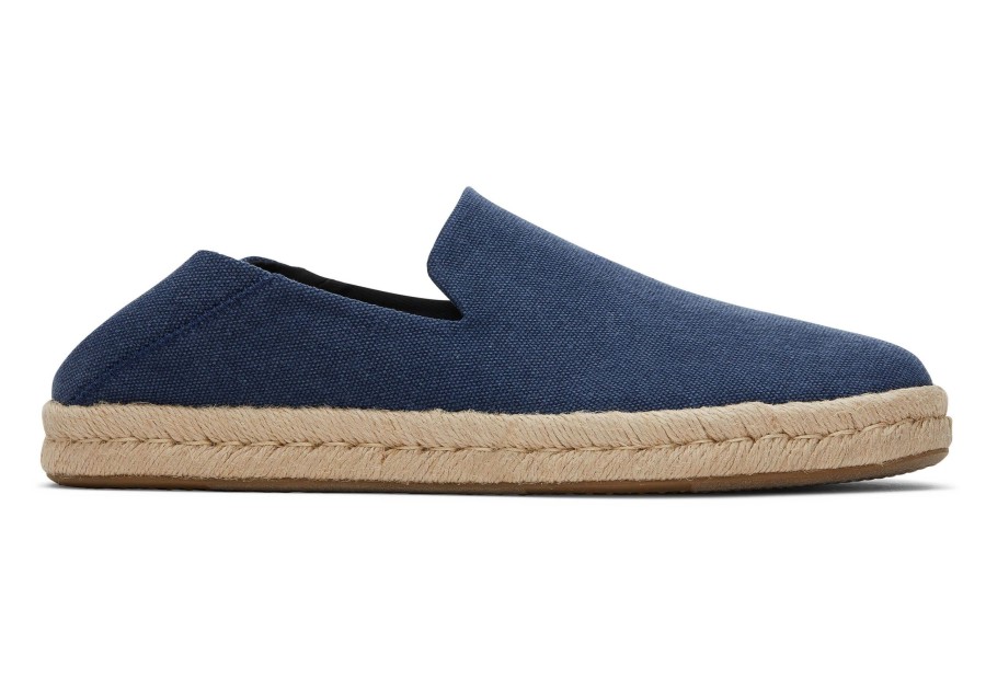 Homme TOMS Espadrilles | Santiago Recycled Cotton Coton Recycle Bleu Marine