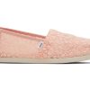 Femme TOMS Alpargata | Alpargata Floral Lace Dentelle Florale Peche Poudree