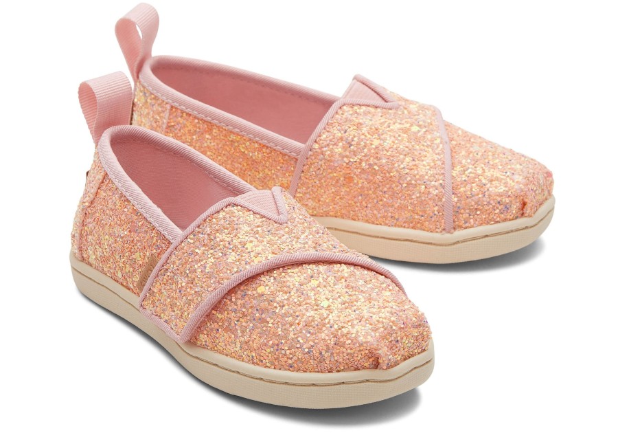 Enfant TOMS | Alpargata A Paillettes Pour Bebe Pink Glitter