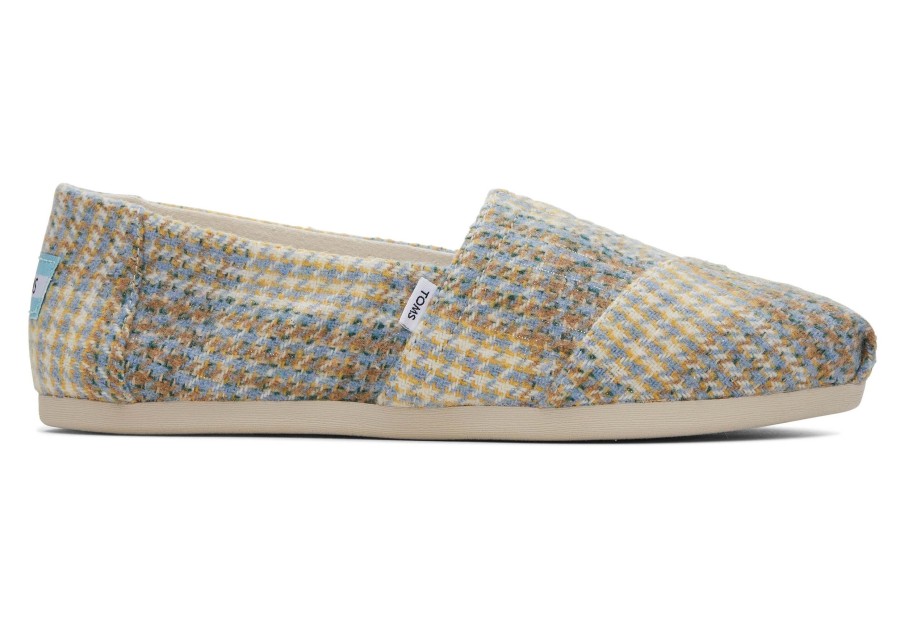 Femme TOMS Alpargata | Espadrille Alpargata Pied-De-Poule Plaid Sky Blue