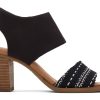 Femme TOMS Talons & Compensees | Majorca Cutout Sandal Noir Tisse